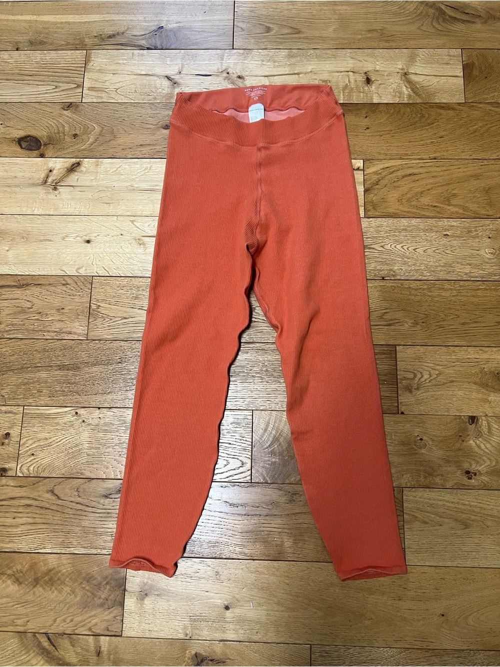 Good American women Orange Ribbed Leggings - Bright Coral size 5/6